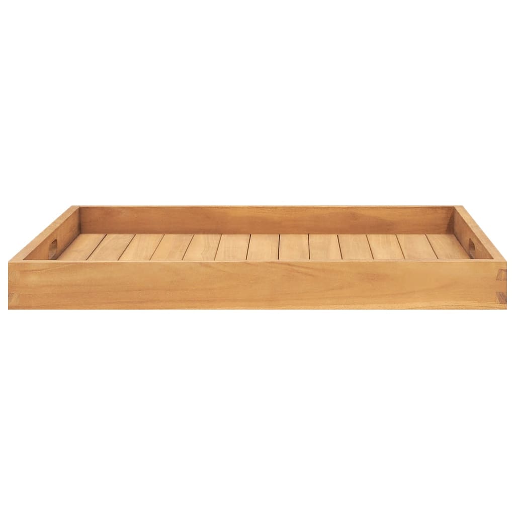 vidaXL Serving Tray Wooden Serving Plate with Raised Edges Solid Wood Teak-3