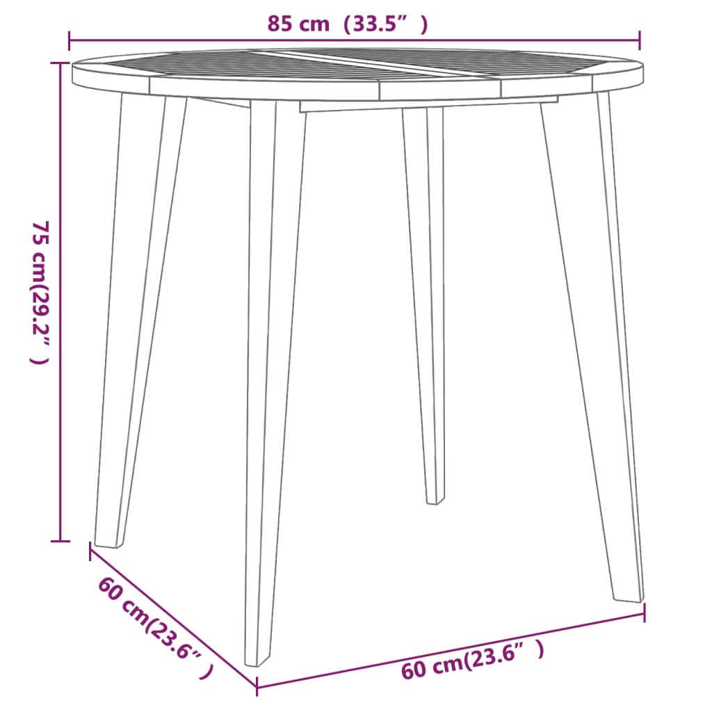 vidaXL Patio Dining Set Outdoor Furniture Set for Garden Solid Wood Acacia-29