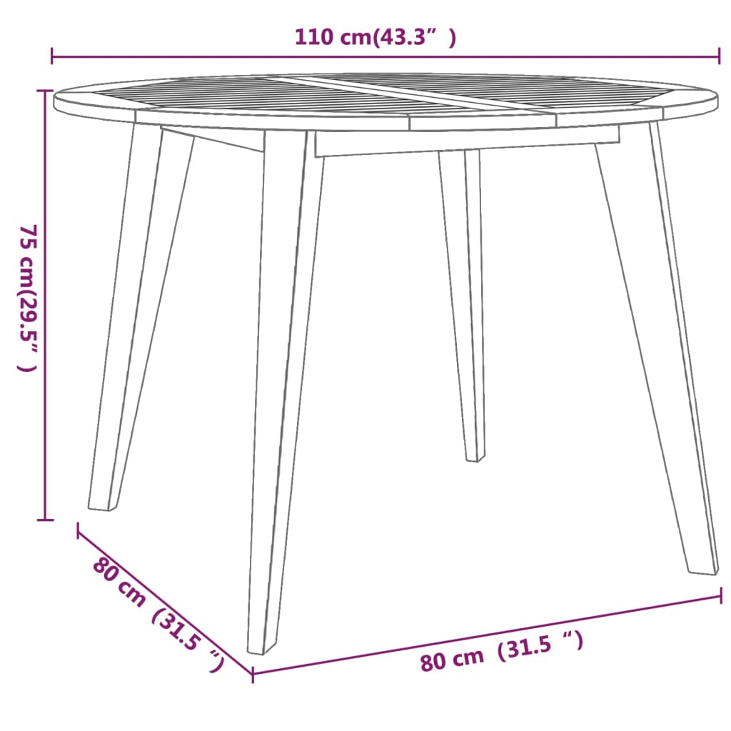 vidaXL Patio Dining Set Outdoor Furniture Set for Garden Solid Wood Acacia-61