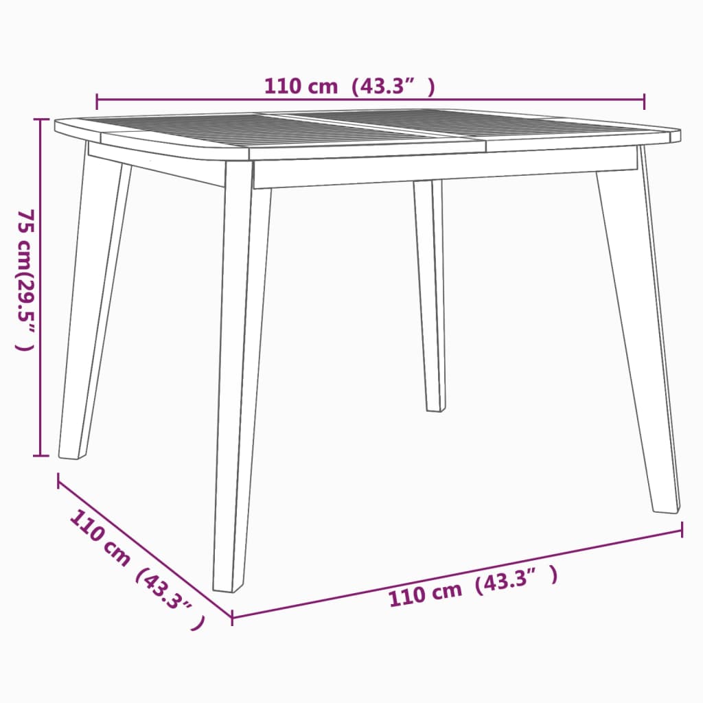 vidaXL Patio Dining Set Outdoor Furniture Set for Garden Solid Wood Acacia-40