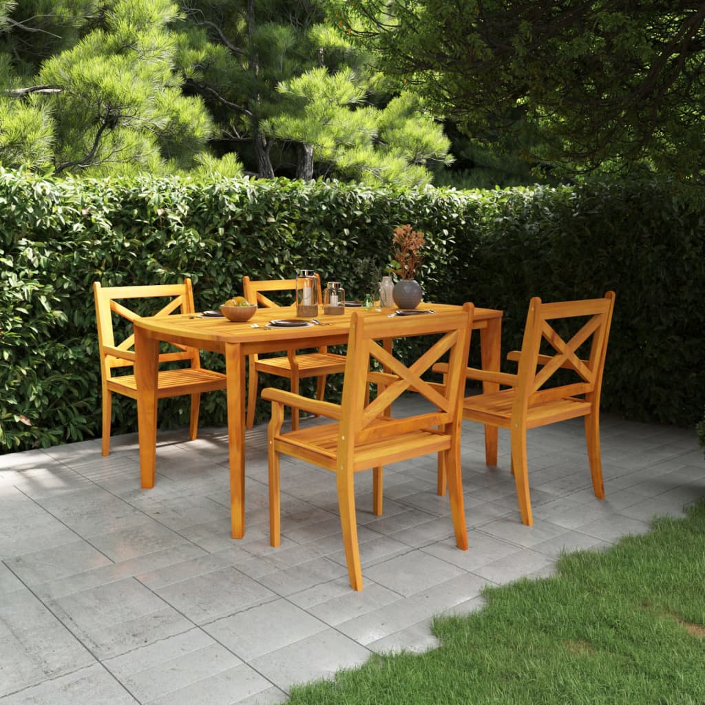 vidaXL Patio Dining Set Outdoor Furniture Set for Garden Solid Wood Acacia-57