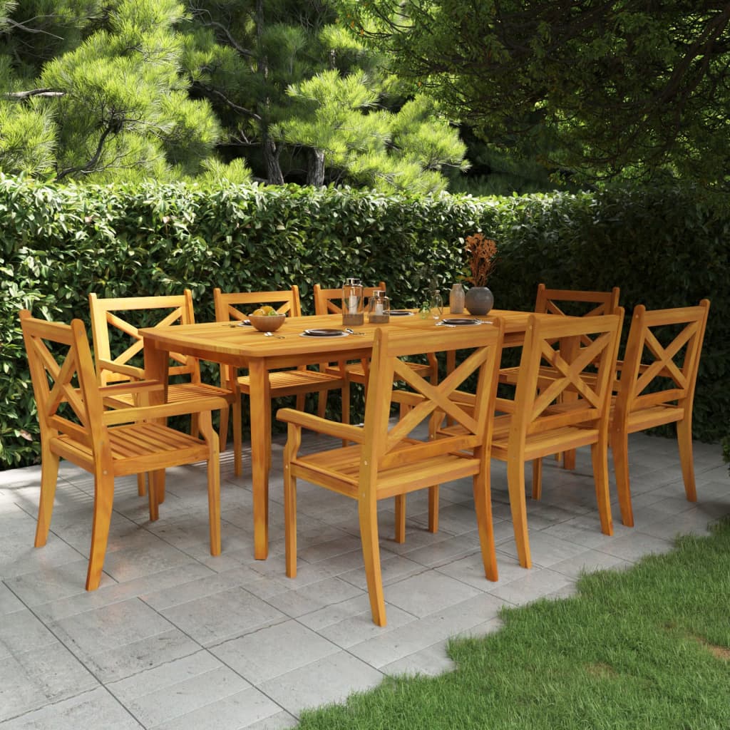 vidaXL Patio Dining Set Outdoor Furniture Set for Garden Solid Wood Acacia-37