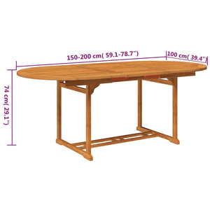 vidaXL 5 Piece Patio Dining Set Solid Acacia Wood-2