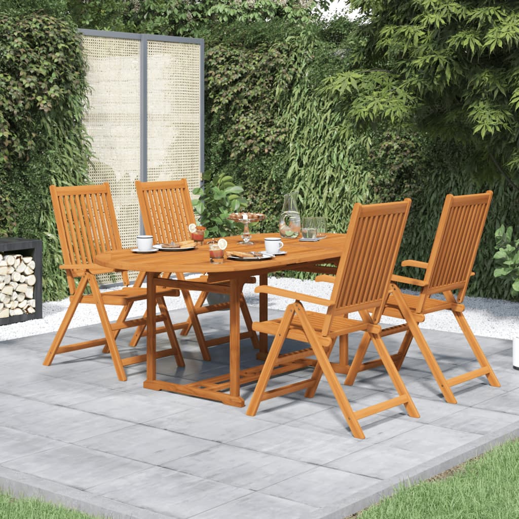 vidaXL 5 Piece Patio Dining Set Solid Acacia Wood-0