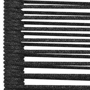 vidaXL Garden Dining Set 7/9 Piece Cotton Rope and Steel Black Outdoor Patio-10