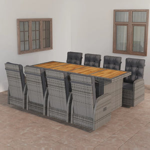 vidaXL Patio Dining Set Outdoor Dining Set Table and Chair Set Poly Rattan-40