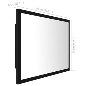 vidaXL Bathroom Mirror LED Wall Mounted Vanity Mirror for Powder Room Acrylic-15