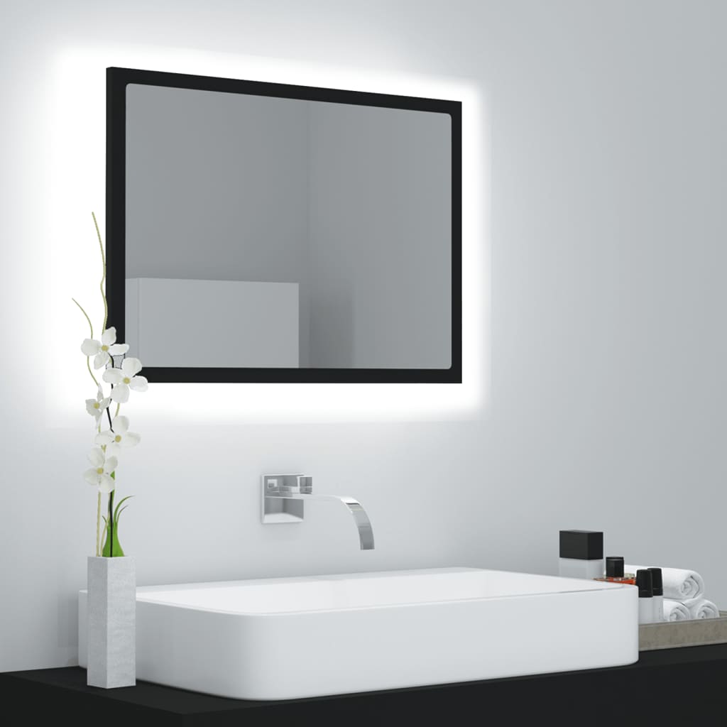 vidaXL Bathroom Mirror LED Wall Mounted Vanity Mirror for Powder Room Acrylic-23