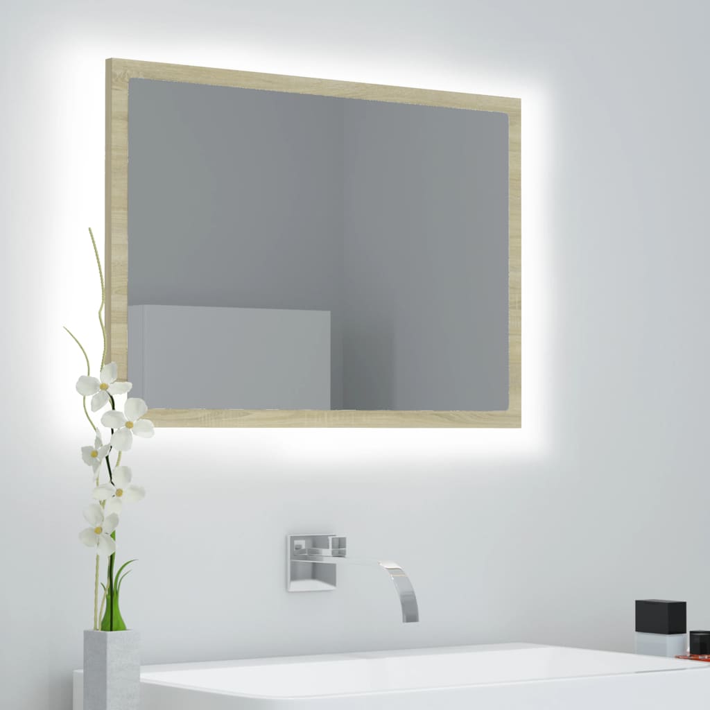 vidaXL Bathroom Mirror LED Wall Mounted Vanity Mirror for Powder Room Acrylic-20