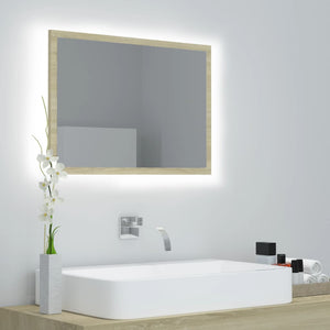 vidaXL Bathroom Mirror LED Wall Mounted Vanity Mirror for Powder Room Acrylic-16