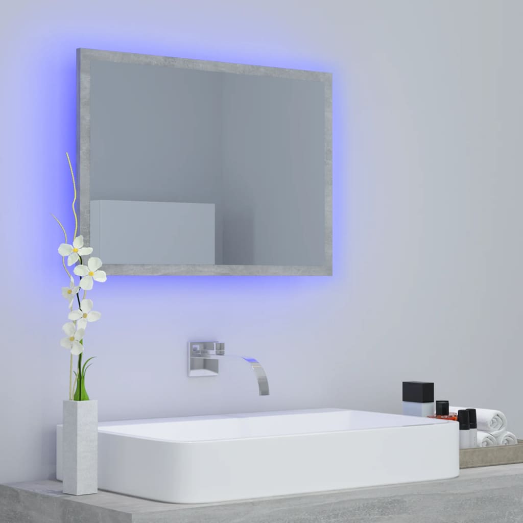 vidaXL Bathroom Mirror LED Wall Mounted Vanity Mirror for Powder Room Acrylic-39
