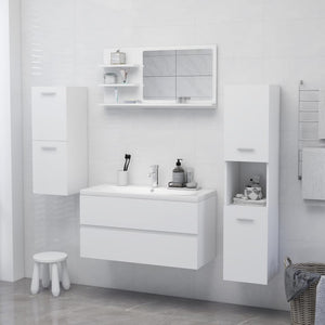 vidaXL Bathroom Mirror Vanity with Shelves for Powder Room Engineered Wood-4