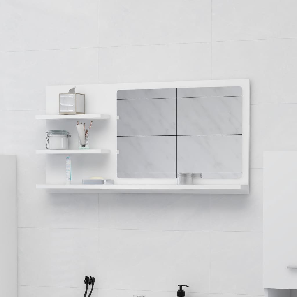 vidaXL Bathroom Mirror Vanity with Shelves for Powder Room Engineered Wood-58
