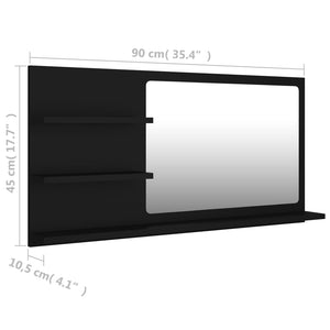 vidaXL Bathroom Mirror Vanity with Shelves for Powder Room Engineered Wood-57
