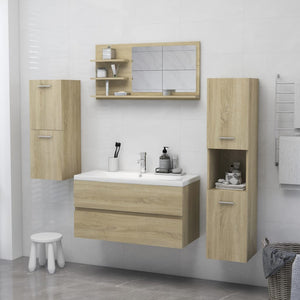 vidaXL Bathroom Mirror Vanity with Shelves for Powder Room Engineered Wood-29