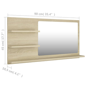 vidaXL Bathroom Mirror Vanity with Shelves for Powder Room Engineered Wood-39