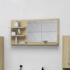 vidaXL Bathroom Mirror Vanity with Shelves for Powder Room Engineered Wood-23