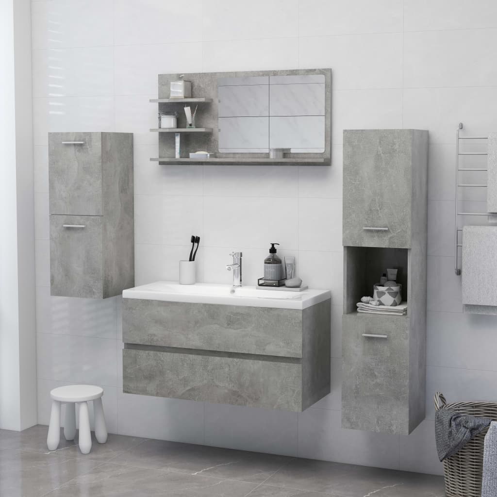 vidaXL Bathroom Mirror Vanity with Shelves for Powder Room Engineered Wood-47