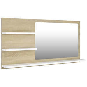 vidaXL Bathroom Mirror Vanity with Shelves for Powder Room Engineered Wood-54
