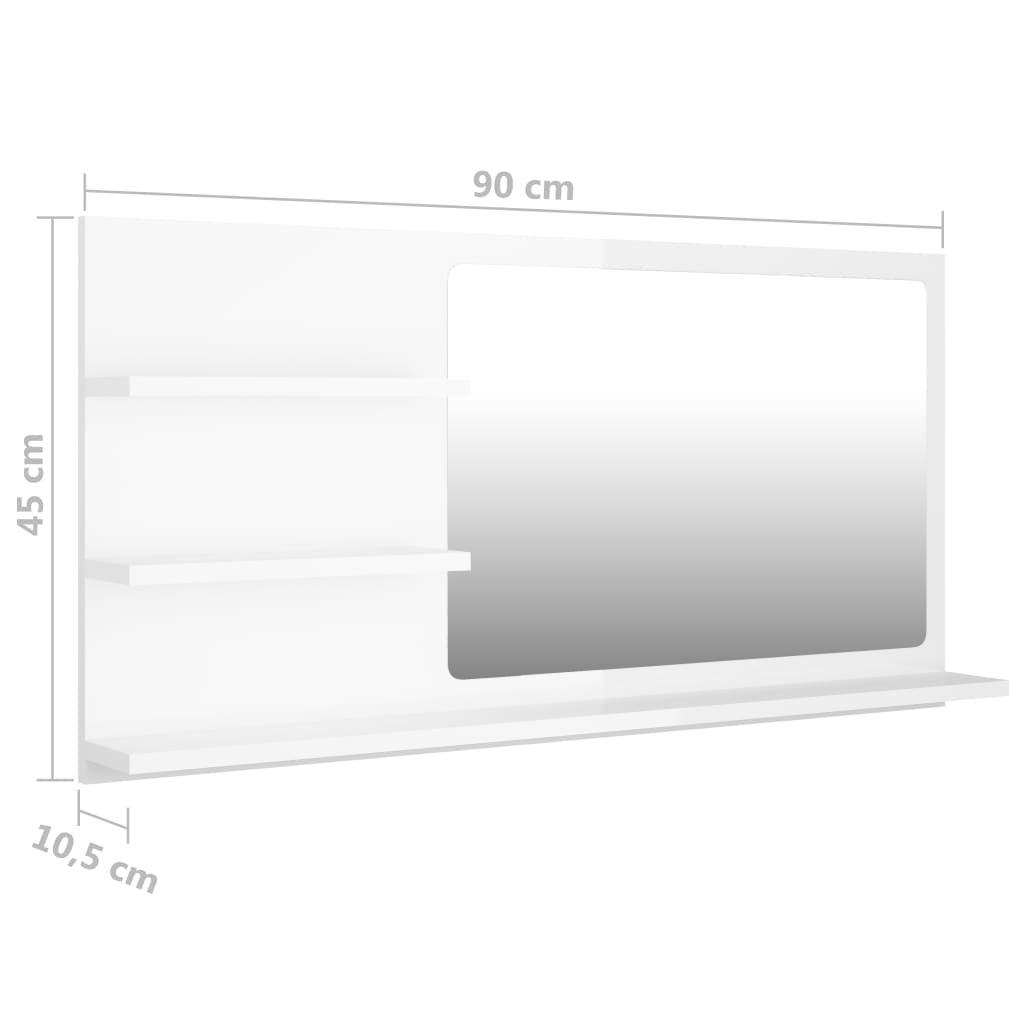 vidaXL Bathroom Mirror Vanity with Shelves for Powder Room Engineered Wood-50