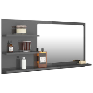 vidaXL Bathroom Mirror Vanity with Shelves for Powder Room Engineered Wood-55