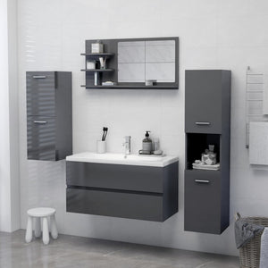 vidaXL Bathroom Mirror Vanity with Shelves for Powder Room Engineered Wood-48