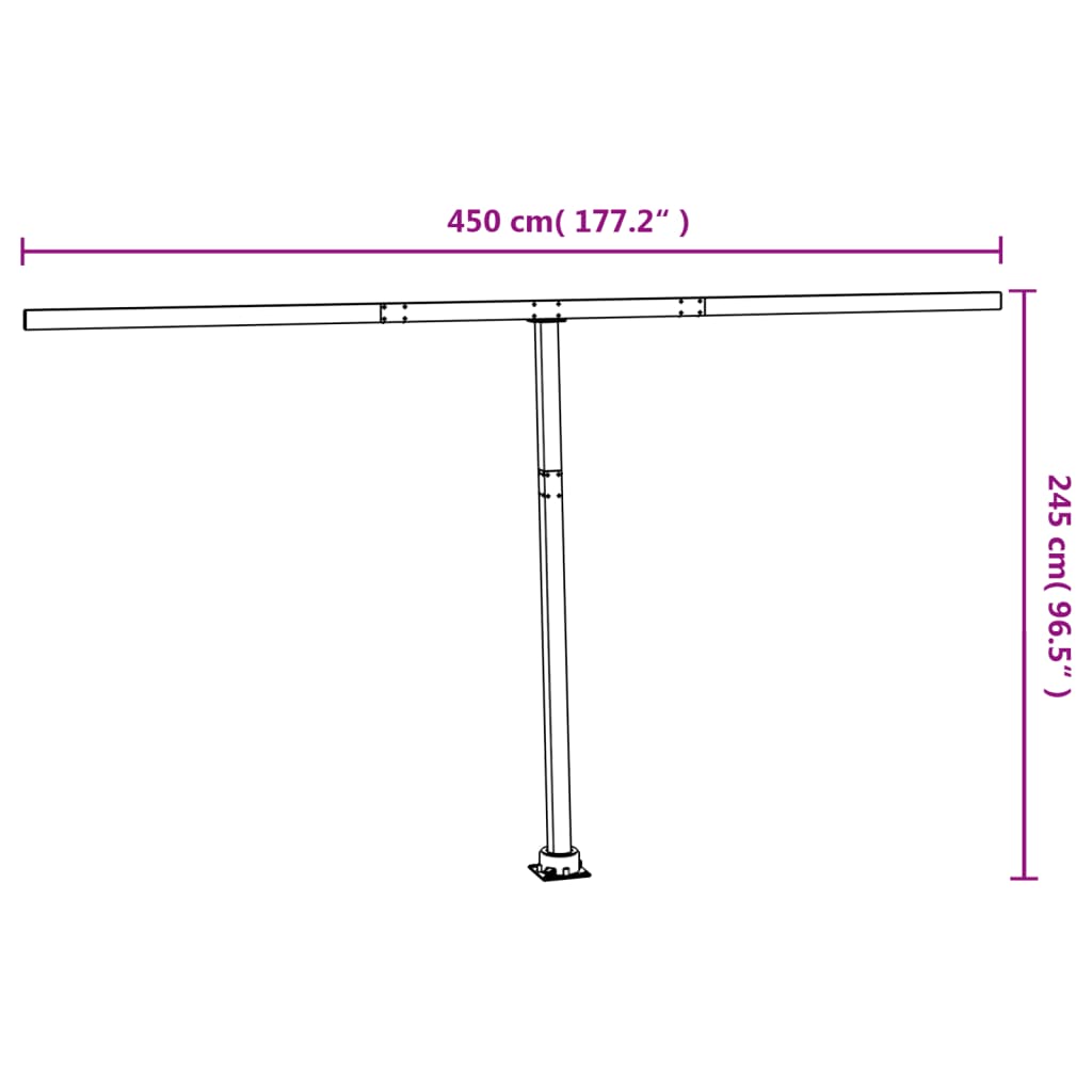 vidaXL Awning Post Set Outdoor Patio Metal Sun Shade Pole Support Canopy Iron-41