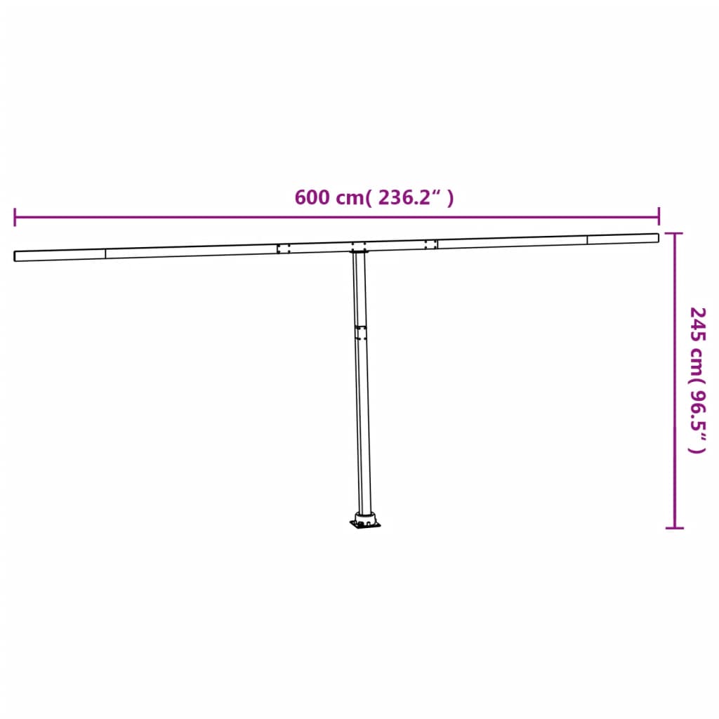 vidaXL Awning Post Set Outdoor Patio Metal Sun Shade Pole Support Canopy Iron-33