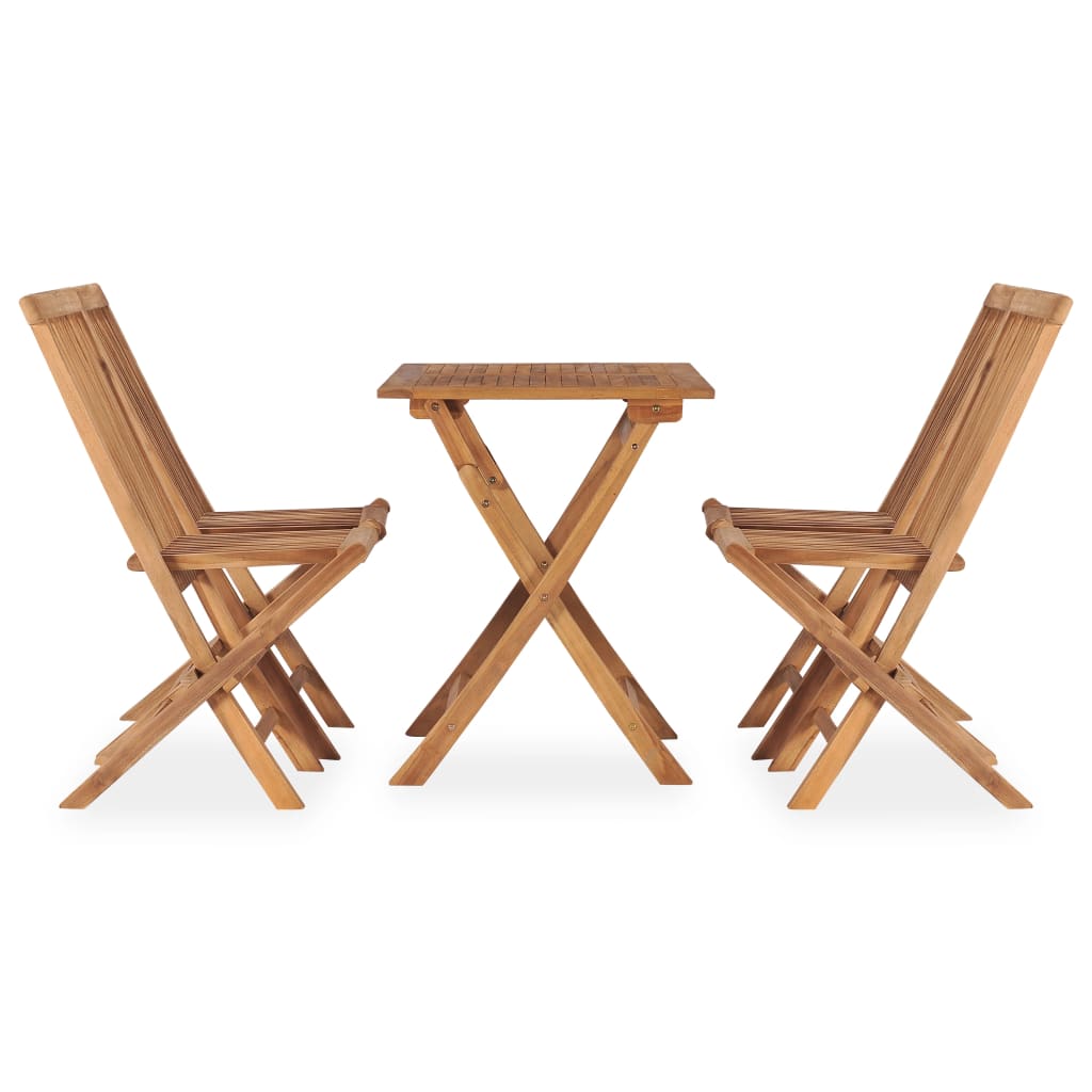 vidaXL 5 Piece Folding Patio Dining Set Solid Teak Wood-0