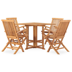 vidaXL 5 Piece Folding Patio Dining Set Solid Teak Wood-0