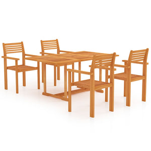 vidaXL Solid Wood Teak Patio Dining Set Dinner Dinette Furniture 5/7 Piece-2