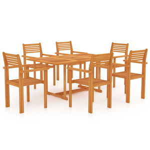 vidaXL Solid Wood Teak Patio Dining Set Dinner Dinette Furniture 5/7 Piece-8