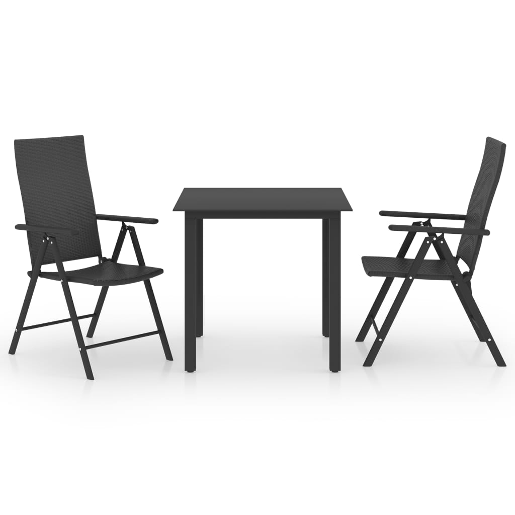 vidaXL Patio Dining Set Outdoor Dining Set Garden Table and Chair Set Black-5