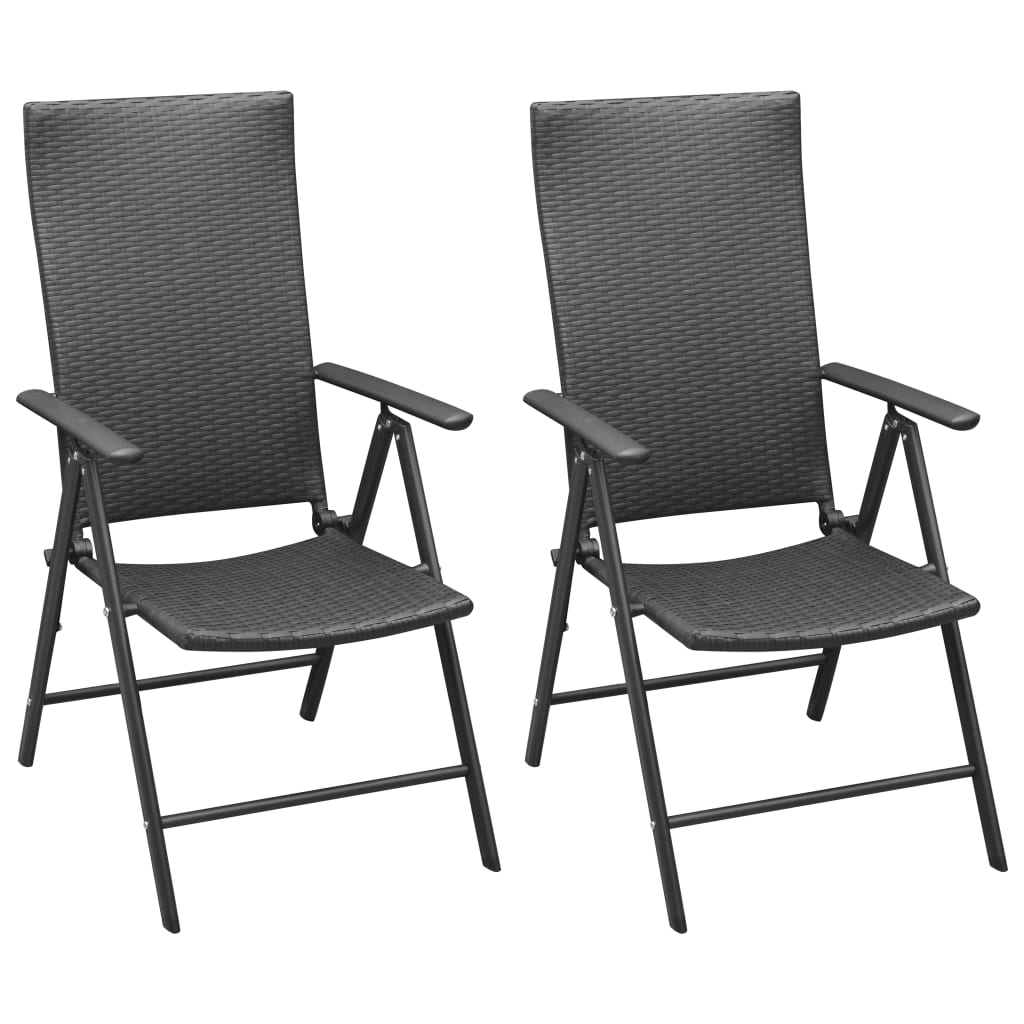 vidaXL Patio Dining Set Outdoor Dining Set Garden Table and Chair Set Black-2