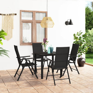 vidaXL Patio Dining Set Outdoor Dining Set Garden Table and Chair Set Black-14