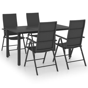 vidaXL Patio Dining Set Outdoor Dining Set Garden Table and Chair Set Black-34