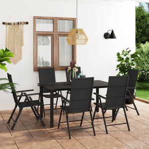 vidaXL Patio Dining Set Outdoor Dining Set Garden Table and Chair Set Black-15