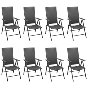 vidaXL Patio Dining Set Outdoor Dining Set Garden Table and Chair Set Black-26