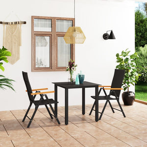 vidaXL Patio Dining Set Outdoor Dining Table and Chair Set Black and Brown-48