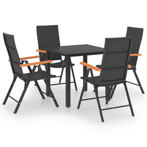 vidaXL Patio Dining Set Outdoor Dining Table and Chair Set Black and Brown-17