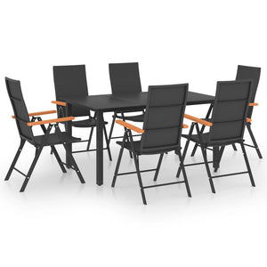 vidaXL Patio Dining Set Outdoor Dining Table and Chair Set Black and Brown-23