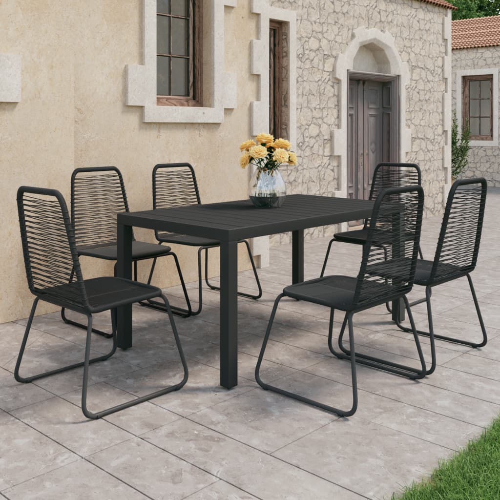 vidaXL Garden Dining Set 3/5/7/9 Pieces PVC Rattan Patio Multi Table Sizes-46