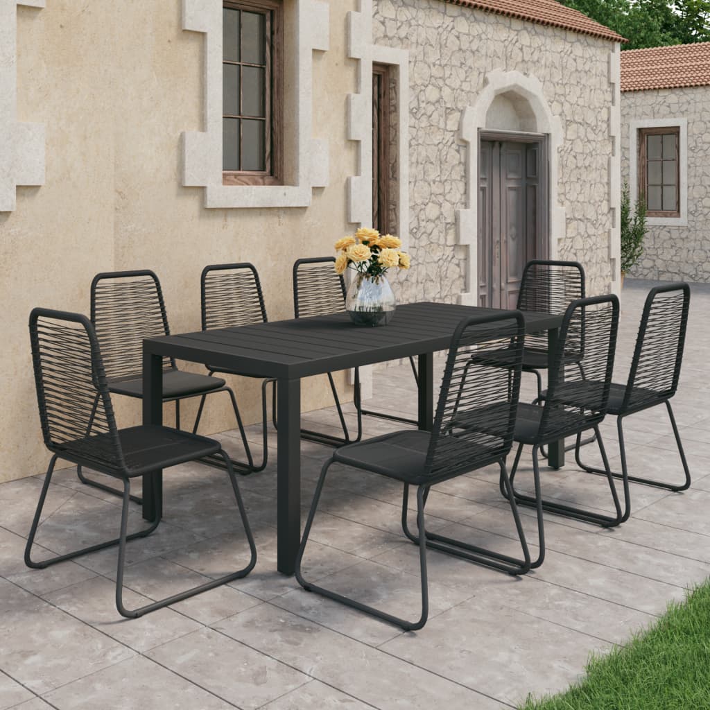 vidaXL Garden Dining Set 3/5/7/9 Pieces PVC Rattan Patio Multi Table Sizes-9