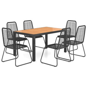 vidaXL Garden Dining Set 3/5/7/9 Pieces PVC Rattan Patio Multi Table Sizes-35