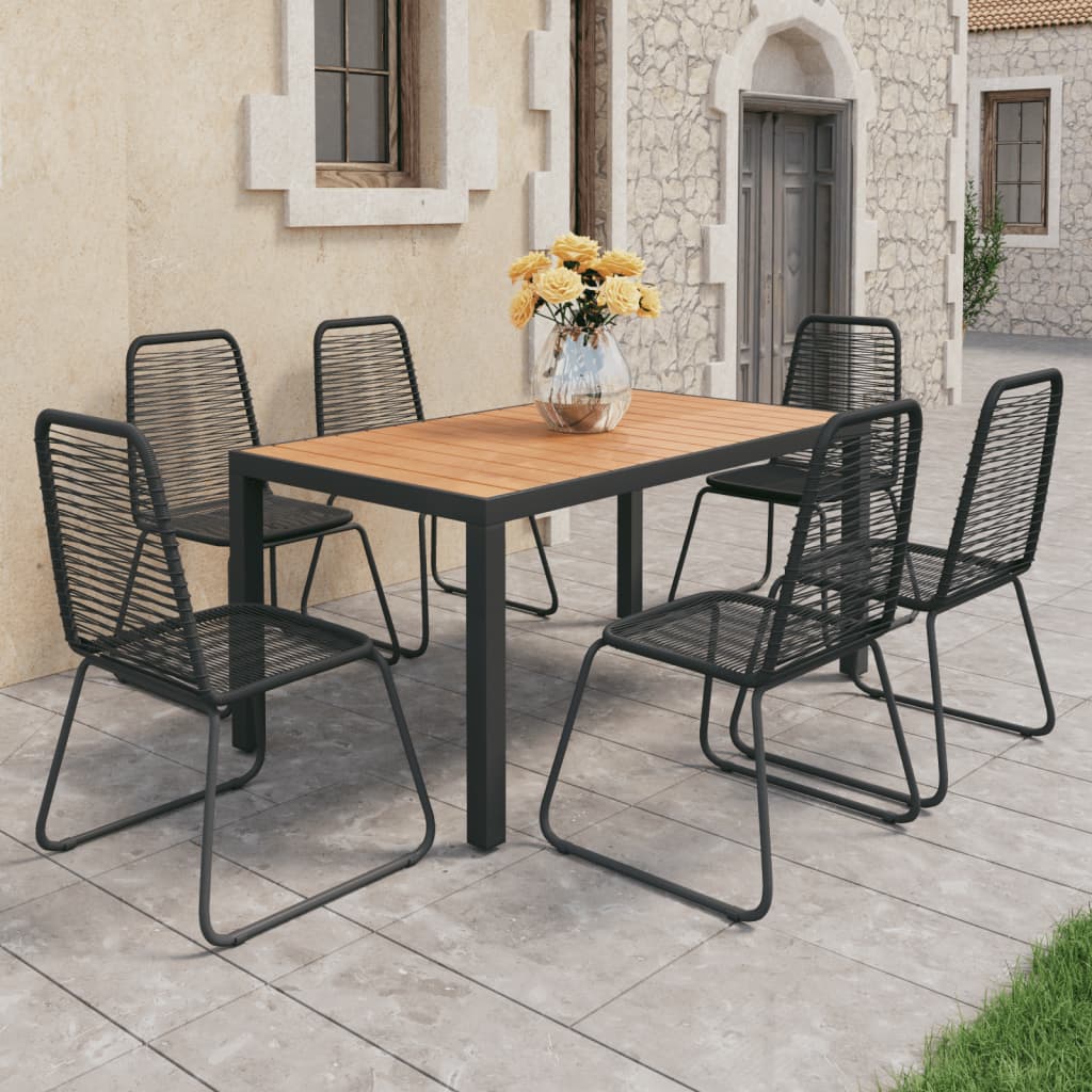 vidaXL Garden Dining Set 3/5/7/9 Pieces PVC Rattan Patio Multi Table Sizes-24