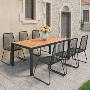 vidaXL Garden Dining Set 3/5/7/9 Pieces PVC Rattan Patio Multi Table Sizes-39