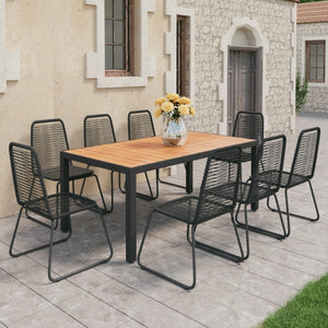 vidaXL Garden Dining Set 3/5/7/9 Pieces PVC Rattan Patio Multi Table Sizes-29