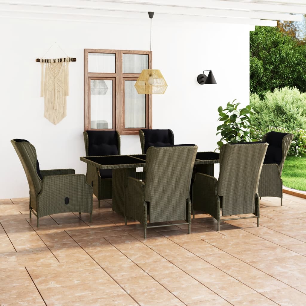 vidaXL Patio Dining Set Dining Table and Chairs Furniture Set Poly Rattan-4