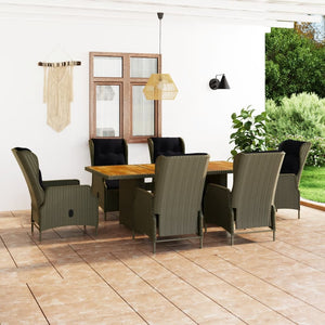 vidaXL Patio Dining Set Dining Table and Chairs Furniture Set Poly Rattan-12