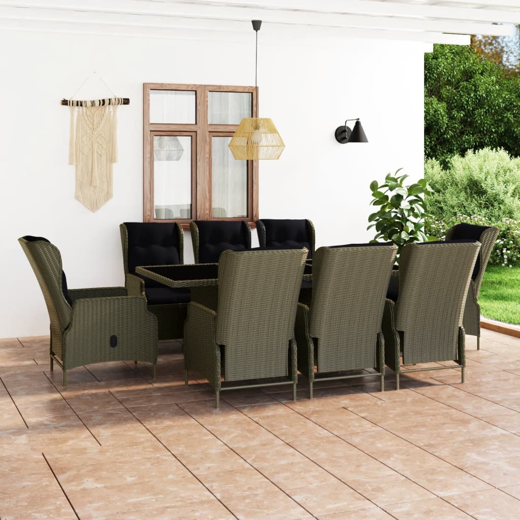 vidaXL Patio Dining Set Dining Table and Chairs Furniture Set Poly Rattan-20